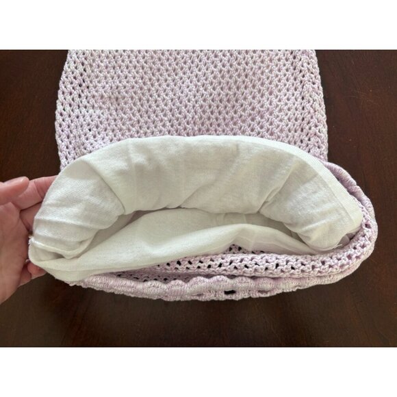 AQUA NWT Marled Crochet Boho Sleeveless Mini Dress in Lavender Purple Size XS - Picture 11 of 13